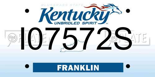 I07572S Kentucky License Plate