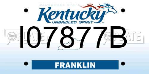 I07877B Kentucky License Plate