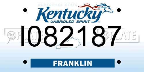 I082187 Kentucky License Plate
