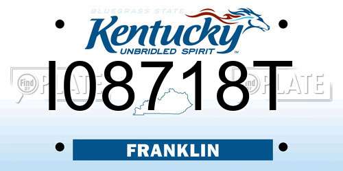 I08718T Kentucky License Plate