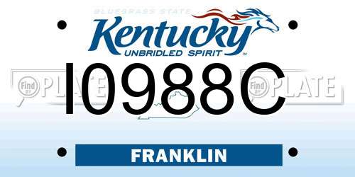 I0988C Kentucky License Plate