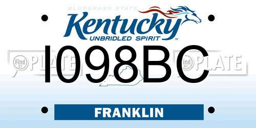 I098BC Kentucky License Plate
