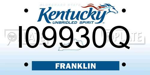 I09930Q Kentucky License Plate