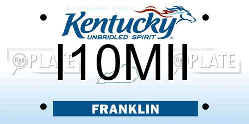 I10MII Kentucky License Plate