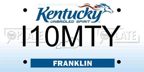 I10MTY Kentucky License Plate