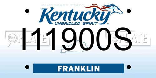 I11900S Kentucky License Plate