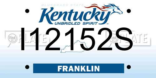 I12152S Kentucky License Plate