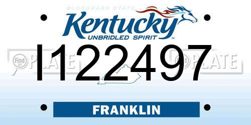 I122497 Kentucky License Plate