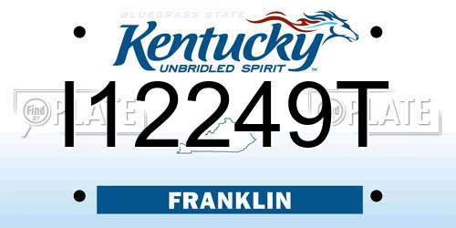 I12249T Kentucky License Plate