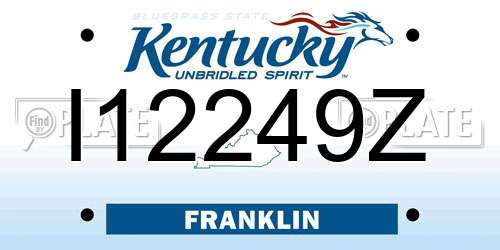 I12249Z Kentucky License Plate