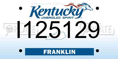 I125129 Kentucky License Plate