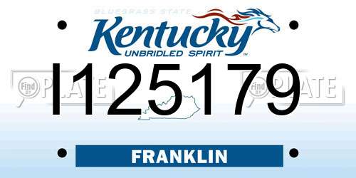 I125179 Kentucky License Plate