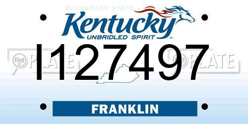 I127497 Kentucky License Plate