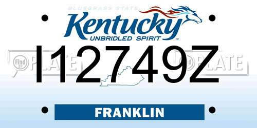 I12749Z Kentucky License Plate