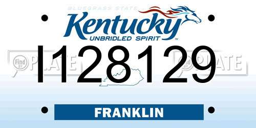 I128129 Kentucky License Plate