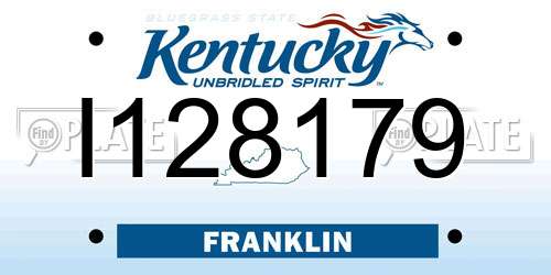 I128179 Kentucky License Plate