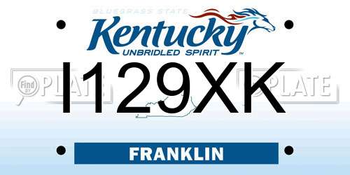 I129XK Kentucky License Plate