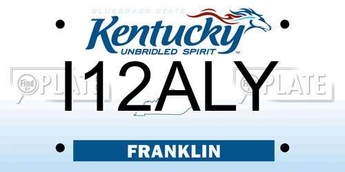 I12ALY Kentucky License Plate