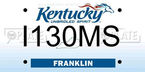 I130MS Kentucky License Plate