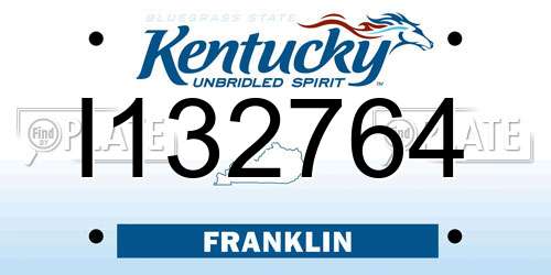 I132764 Kentucky License Plate