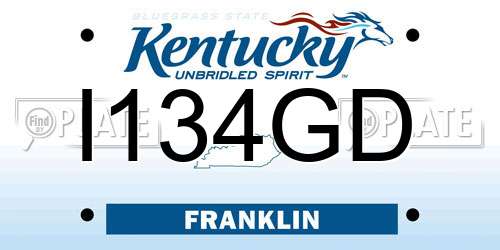 I134GD Kentucky License Plate
