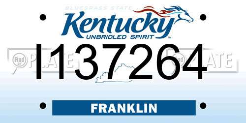 I137264 Kentucky License Plate