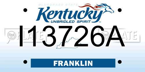 I13726A Kentucky License Plate
