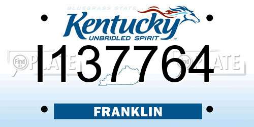 I137764 Kentucky License Plate