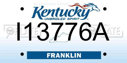 I13776A Kentucky License Plate
