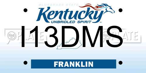 I13DMS Kentucky License Plate