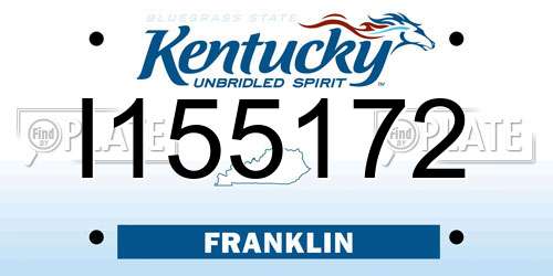 I155172 Kentucky License Plate