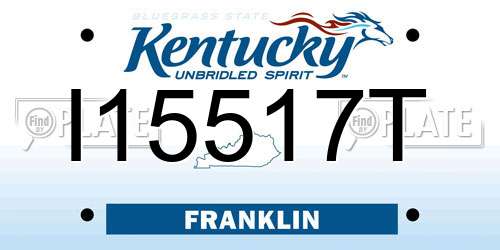 I15517T Kentucky License Plate
