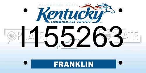 I155263 Kentucky License Plate