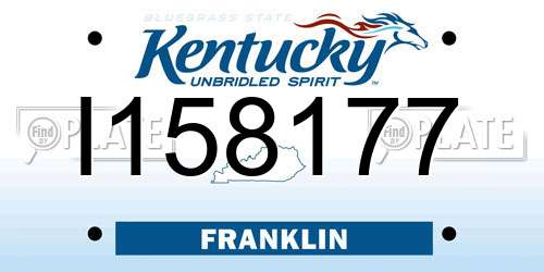 I158177 Kentucky License Plate