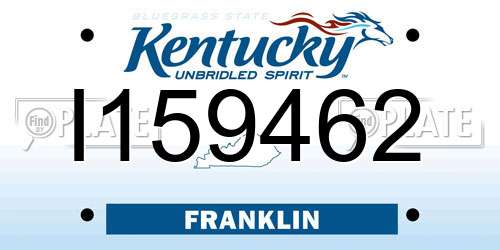 I159462 Kentucky License Plate