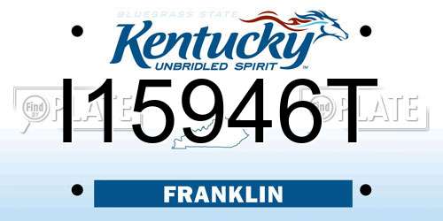I15946T Kentucky License Plate