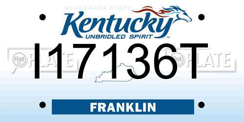 I17136T Kentucky License Plate