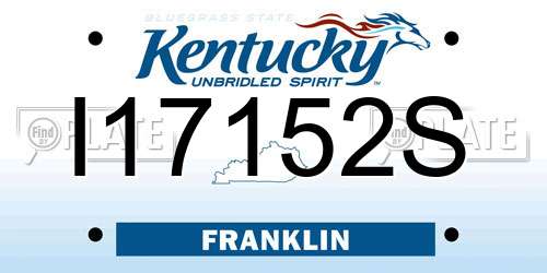 I17152S Kentucky License Plate