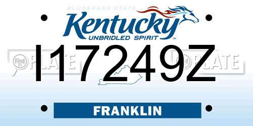 I17249Z Kentucky License Plate