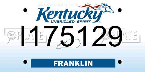 I175129 Kentucky License Plate