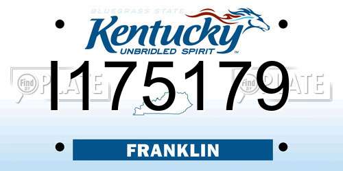 I175179 Kentucky License Plate