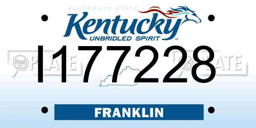 I177228 Kentucky License Plate