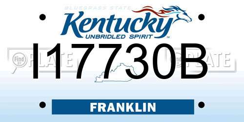 I17730B Kentucky License Plate
