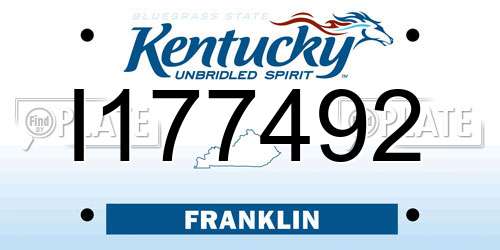 I177492 Kentucky License Plate