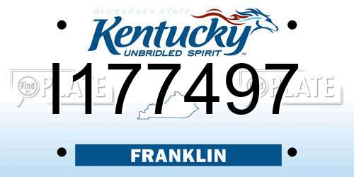 I177497 Kentucky License Plate