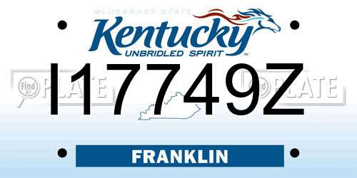 I17749Z Kentucky License Plate