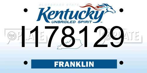 I178129 Kentucky License Plate