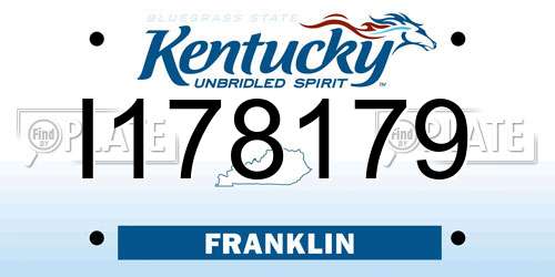 I178179 Kentucky License Plate