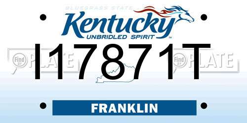 I17871T Kentucky License Plate
