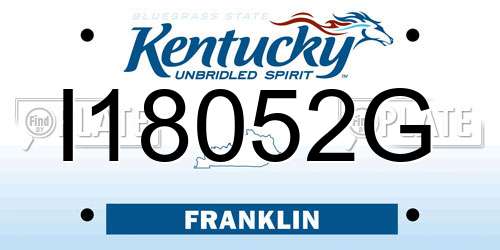 I18052G Kentucky License Plate